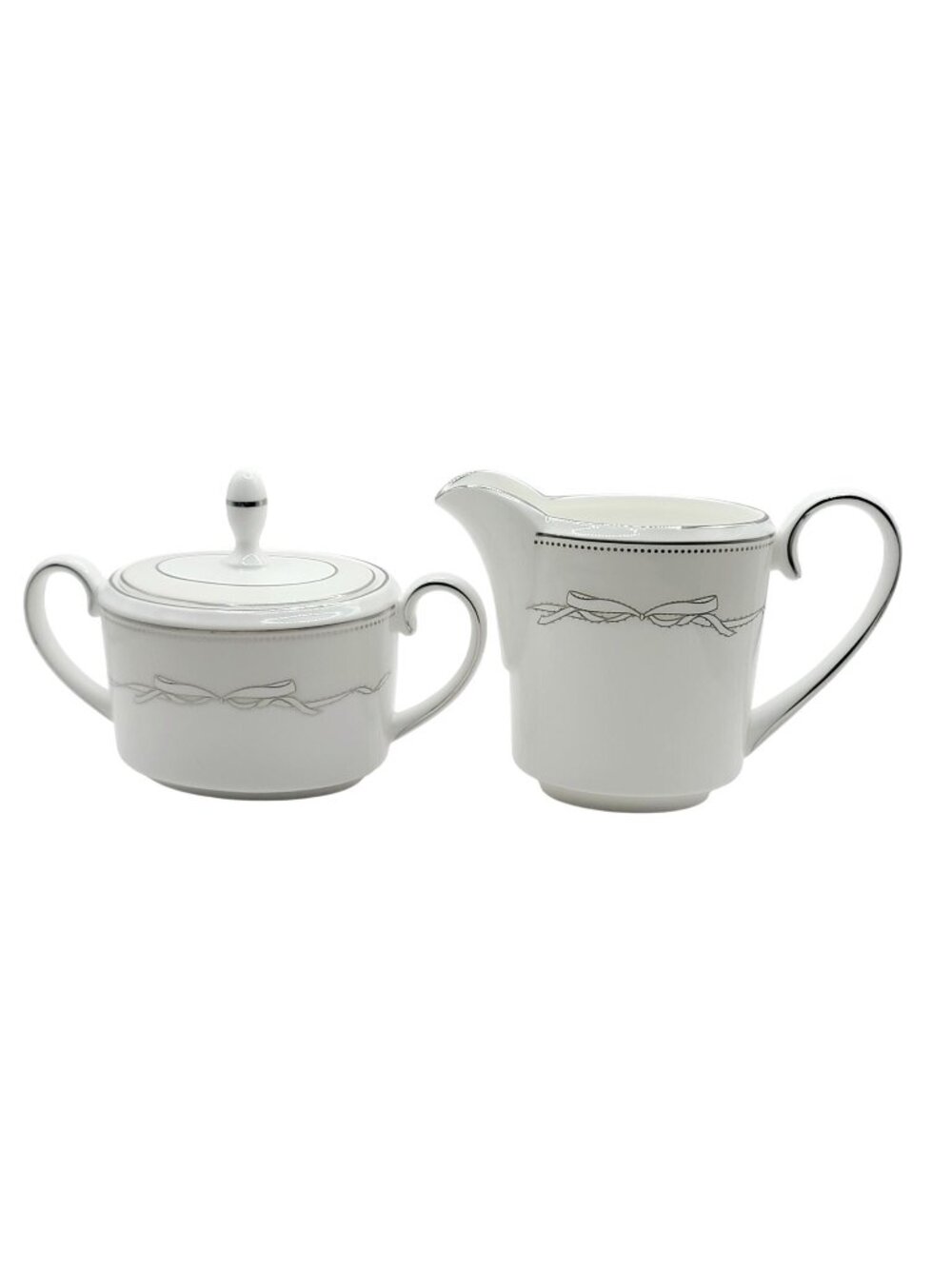 Wedgwood LOVE KNOTS Creamer & Sugar Bowl Vera Wang Fine Bone China NWT